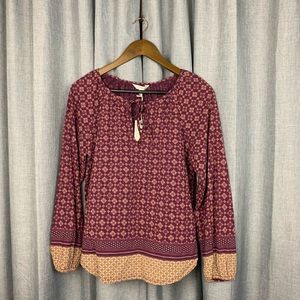 Lucky Brand NWT Patterned Long-Sleeve Tunic